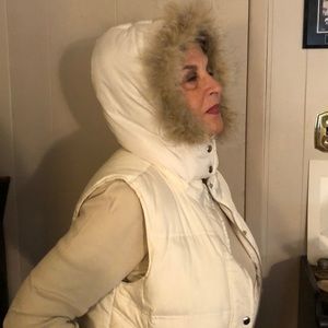 Sacks Fifth Ave Down feathered vest.